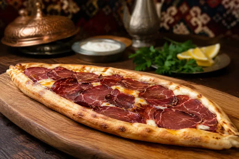 1,5 Pastırma Kaşarlı Pide